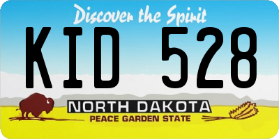 ND license plate KID528