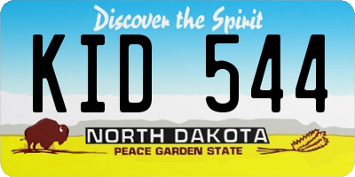 ND license plate KID544