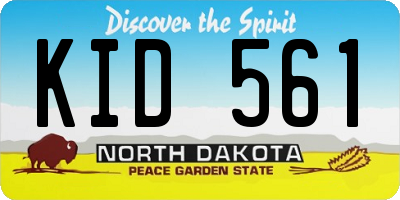 ND license plate KID561