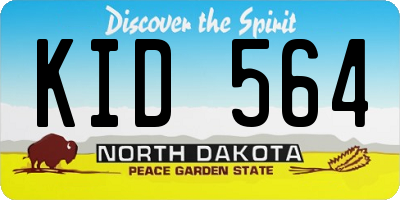 ND license plate KID564