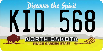 ND license plate KID568