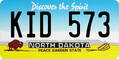 ND license plate KID573