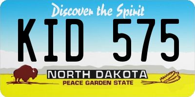 ND license plate KID575