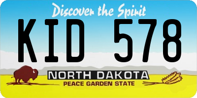 ND license plate KID578