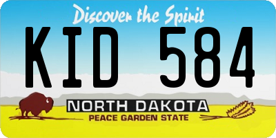 ND license plate KID584