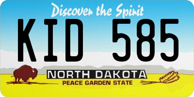 ND license plate KID585