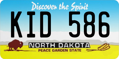 ND license plate KID586