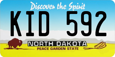 ND license plate KID592