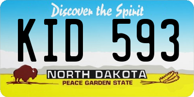 ND license plate KID593