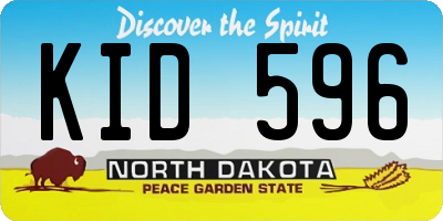 ND license plate KID596