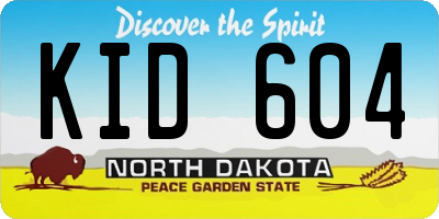 ND license plate KID604