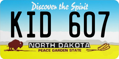 ND license plate KID607