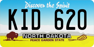 ND license plate KID620