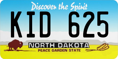 ND license plate KID625