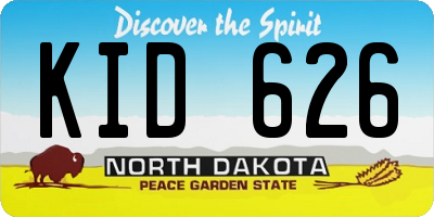 ND license plate KID626