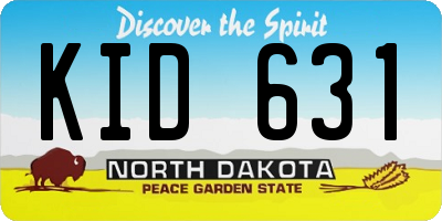 ND license plate KID631