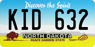 ND license plate KID632