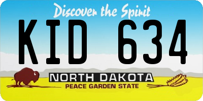 ND license plate KID634