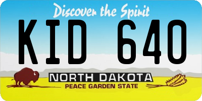 ND license plate KID640