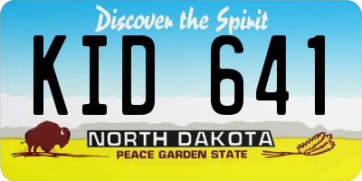 ND license plate KID641