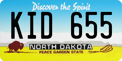 ND license plate KID655