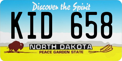 ND license plate KID658