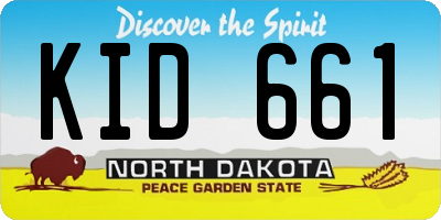 ND license plate KID661