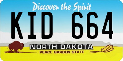 ND license plate KID664
