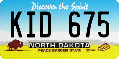 ND license plate KID675
