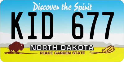 ND license plate KID677