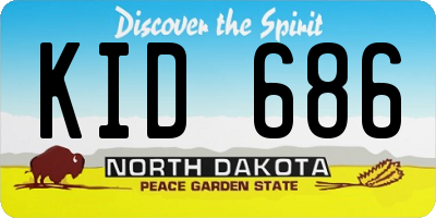 ND license plate KID686