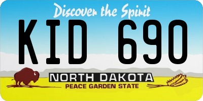 ND license plate KID690