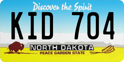 ND license plate KID704