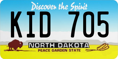 ND license plate KID705