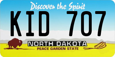 ND license plate KID707