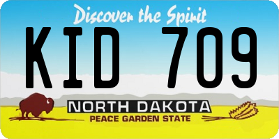 ND license plate KID709