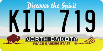 ND license plate KID719