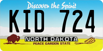 ND license plate KID724