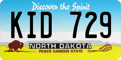 ND license plate KID729