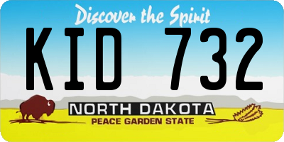 ND license plate KID732