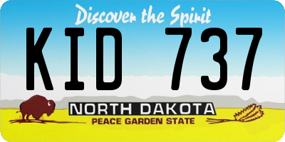 ND license plate KID737