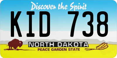 ND license plate KID738