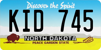 ND license plate KID745