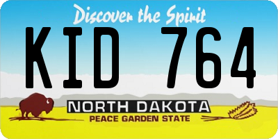 ND license plate KID764