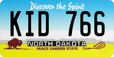 ND license plate KID766