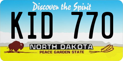 ND license plate KID770