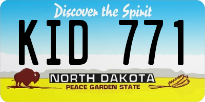 ND license plate KID771