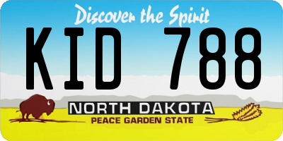 ND license plate KID788