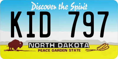 ND license plate KID797