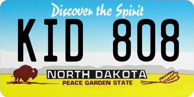 ND license plate KID808